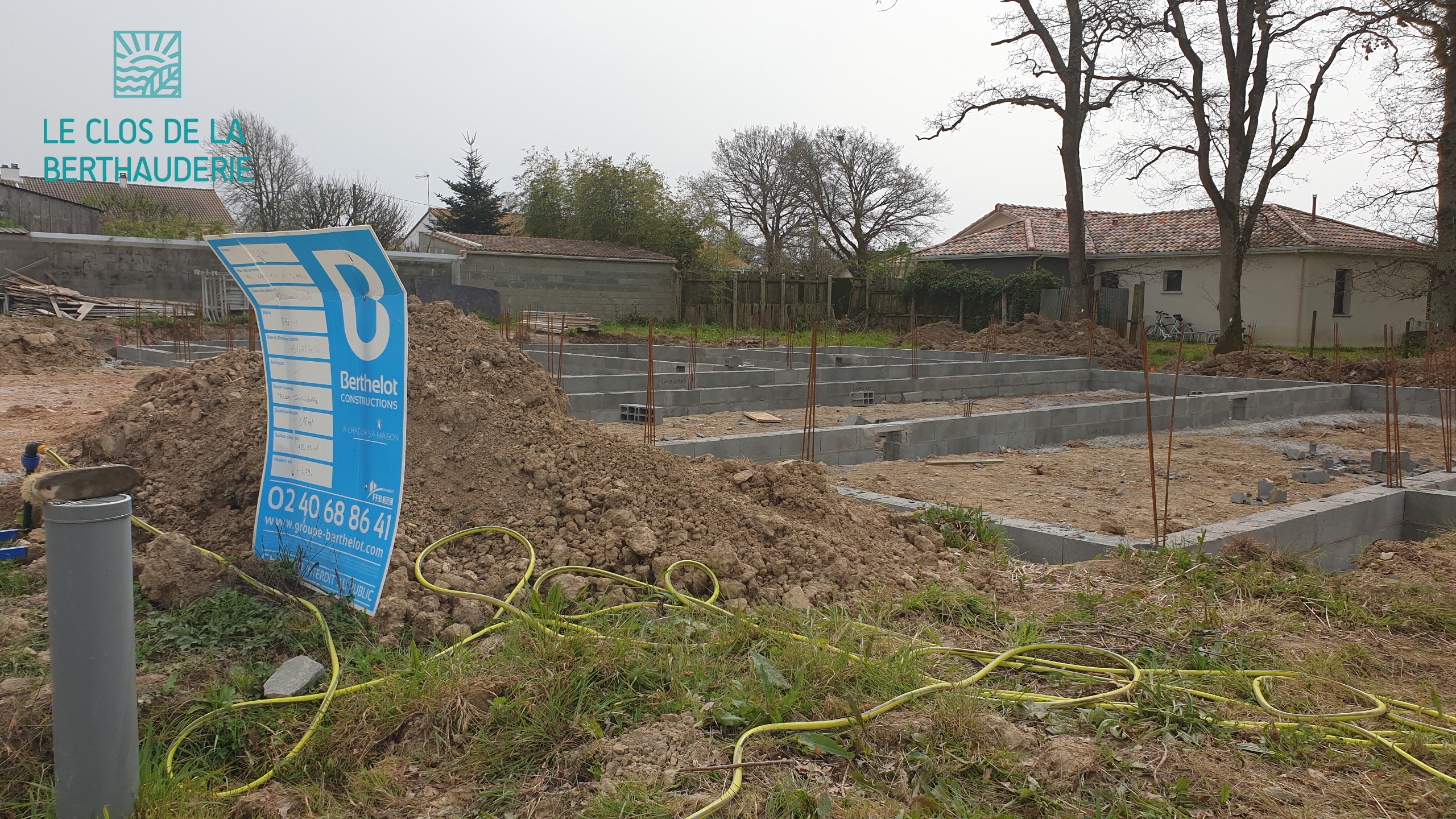 Démarrage de la construction des premières maisons au Clos de la Berthauderie à Pornic