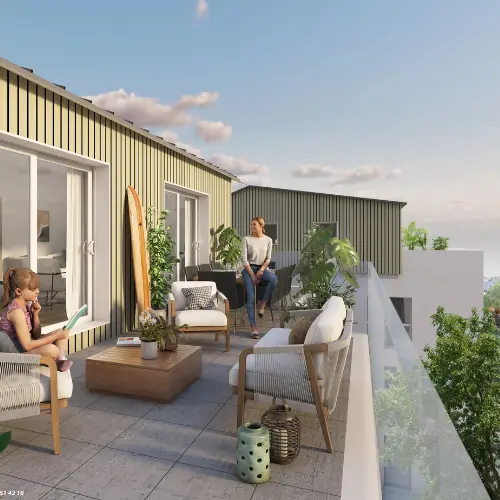 Balcon achat appartement neuf à Porncihet