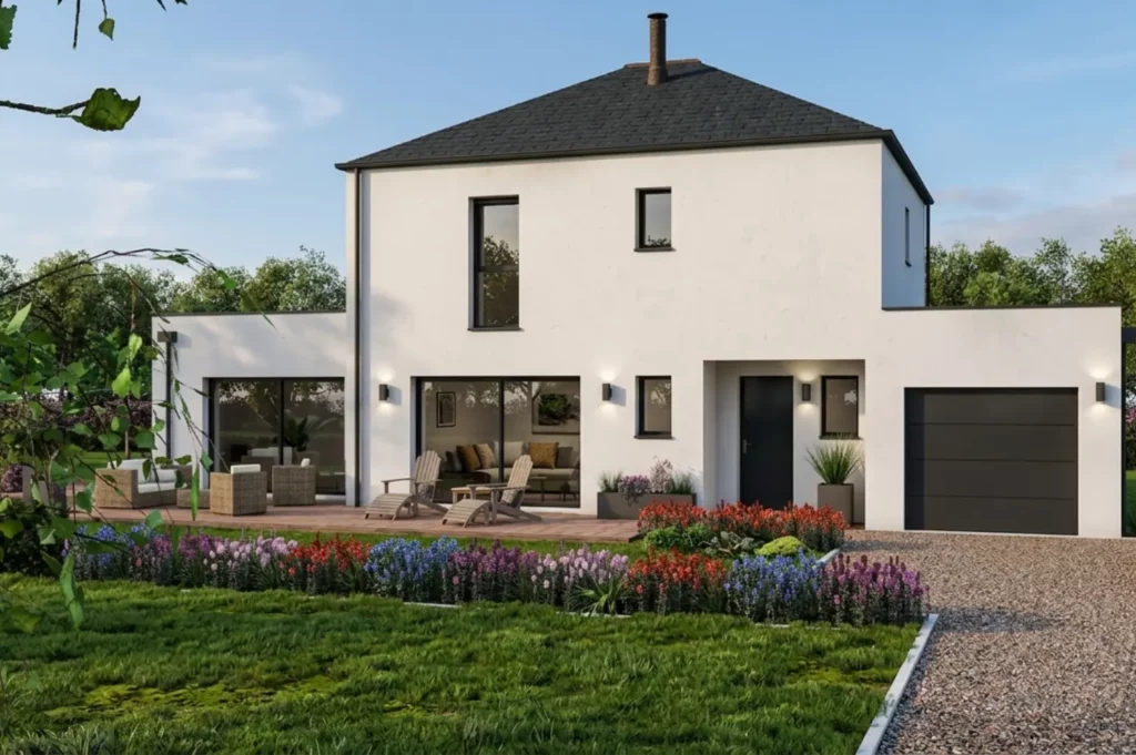 Maison contemporaine toit terrasse à Carquefou