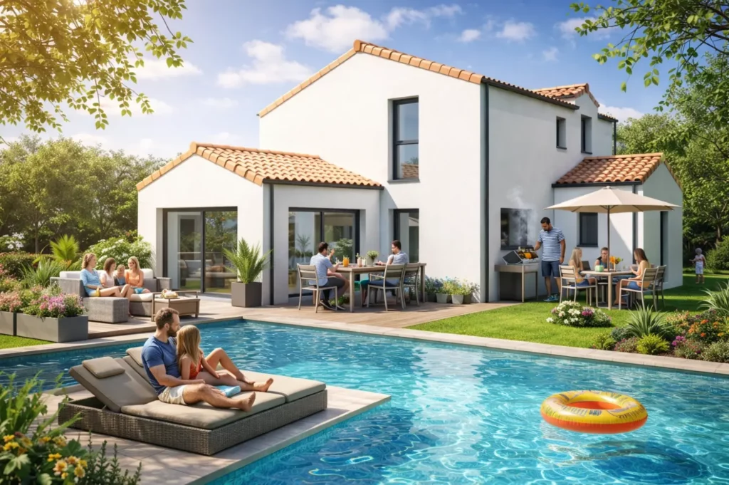 Maison individuelle avec étage toit en tuiles dans le Pays de Retz